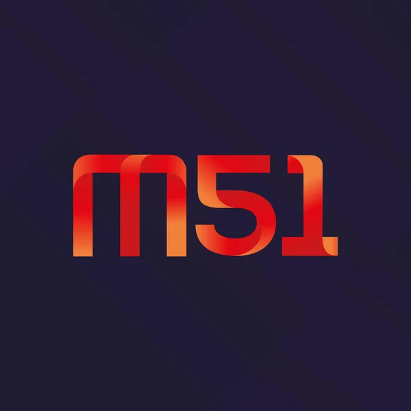 Gemeinsamer Buchstabe und Zahl Logo m51 — Stockvektor