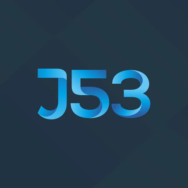 Joint Letter and number logo J53 — Stock Vector
