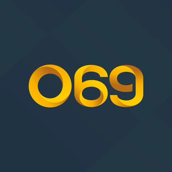 문자 및 숫자 로고 O69 — 스톡 벡터