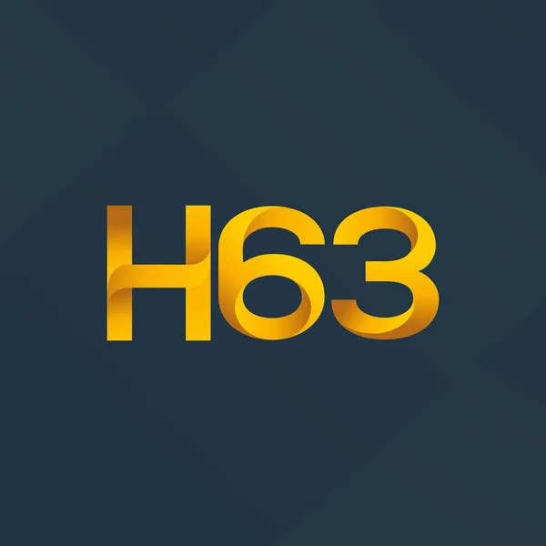 Joint Letter and number logo H63 — Stock Vector
