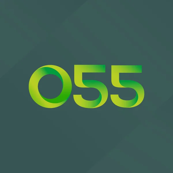 Logotipo de carta e número comum O55 —  Vetores de Stock