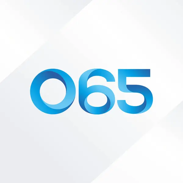 Gezamenlijke brief en nummer logo O65 — Stockvector