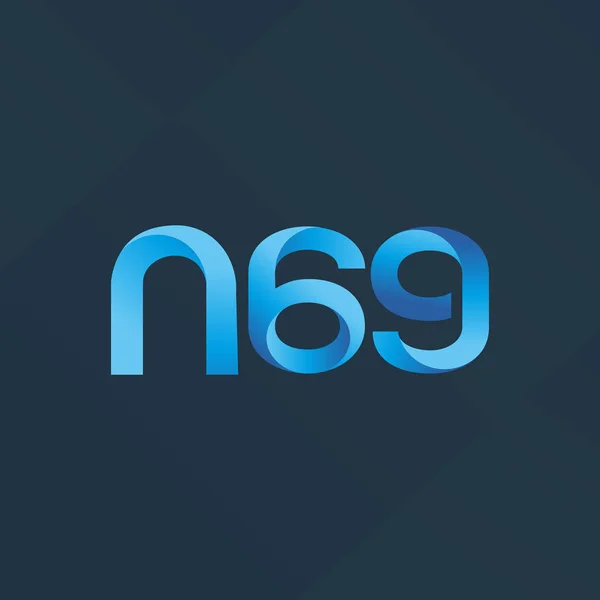 Wspólnym pismem i numer logo N69 — Wektor stockowy