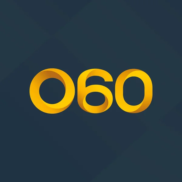 Közös betű és szám logó O60 — Stock Vector