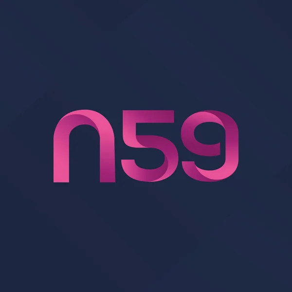 Wspólnym pismem i numer logo N59 — Wektor stockowy