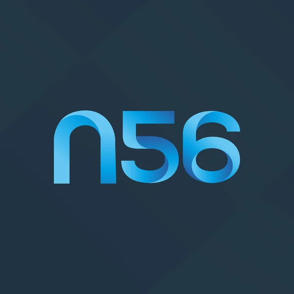 Společný dopis a číslo logo N56 — Stockový vektor