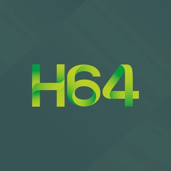 Joint Letter and number logo H64 — Stock Vector