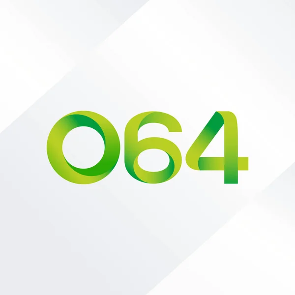 Logotipo de carta e número comum O64 —  Vetores de Stock