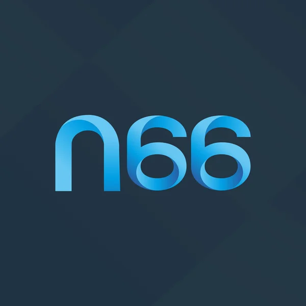 Wspólnym pismem i numer logo N66 — Wektor stockowy