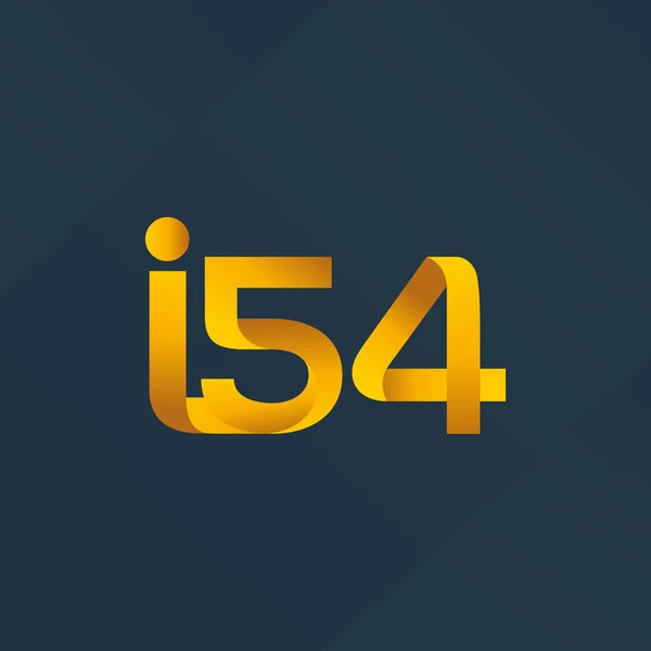 Logotipo común de la carta y el número I54 — Vector de stock