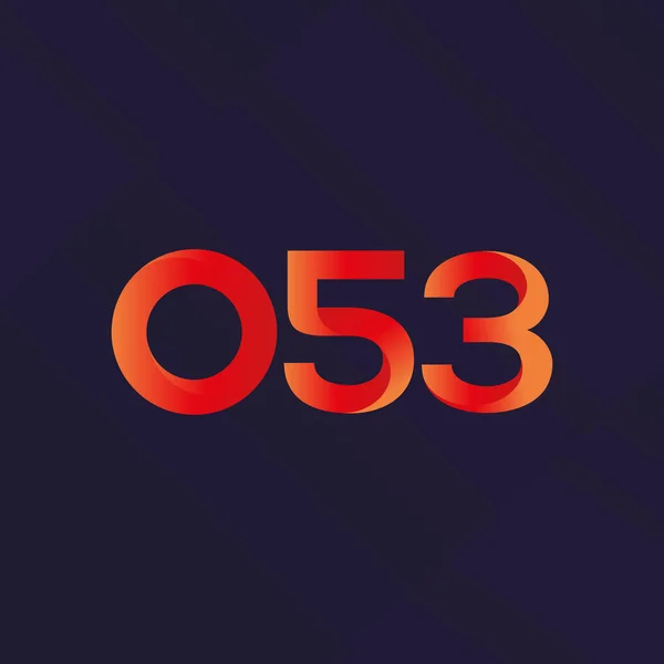 Logotipo de carta e número comum O53 — Vetor de Stock