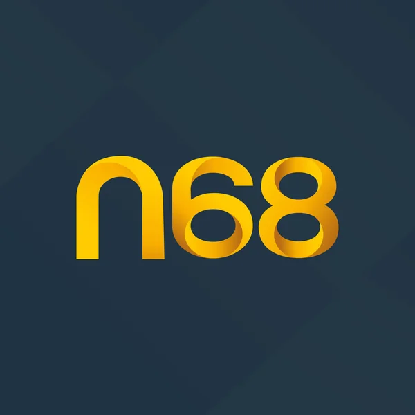 Společný dopis a číslo logo N68 — Stockový vektor
