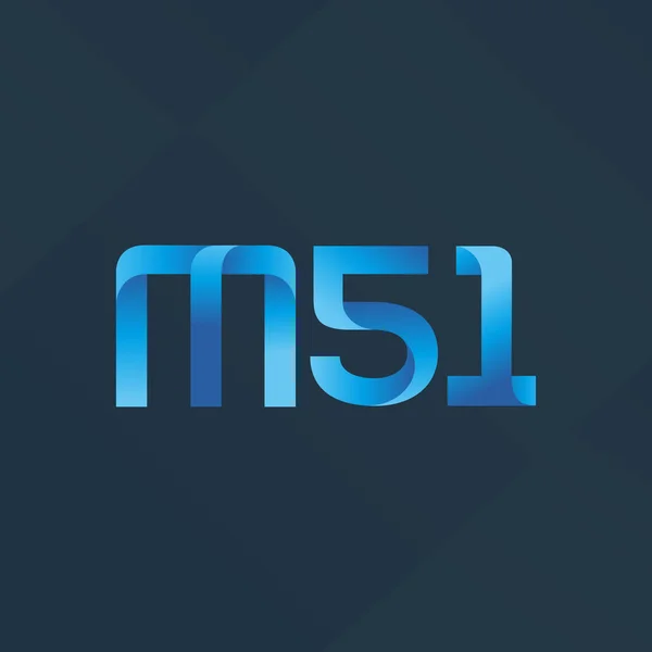 Gezamenlijke brief en nummer logo M51 — Stockvector