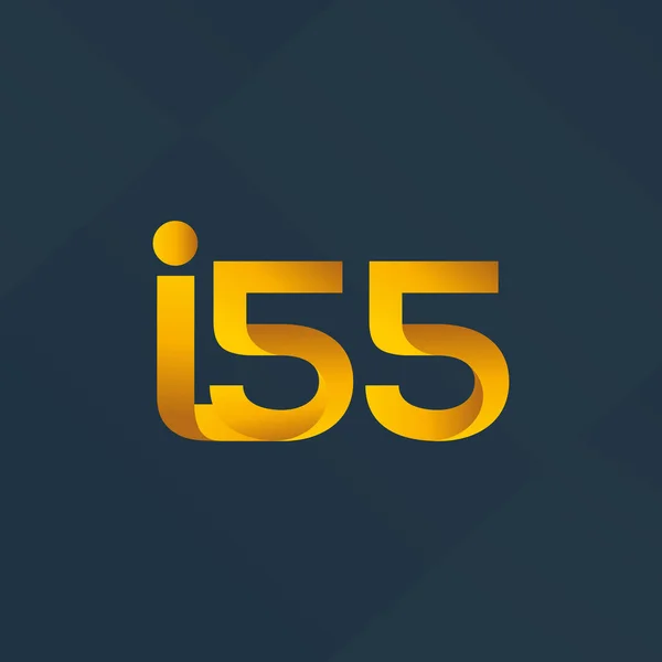 Logotipo común de la carta y el número I55 — Vector de stock