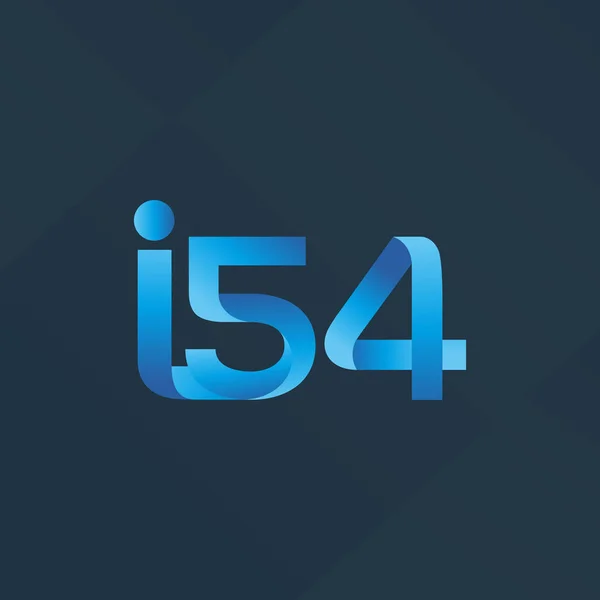 Logotipo común de la carta y el número I54 — Vector de stock