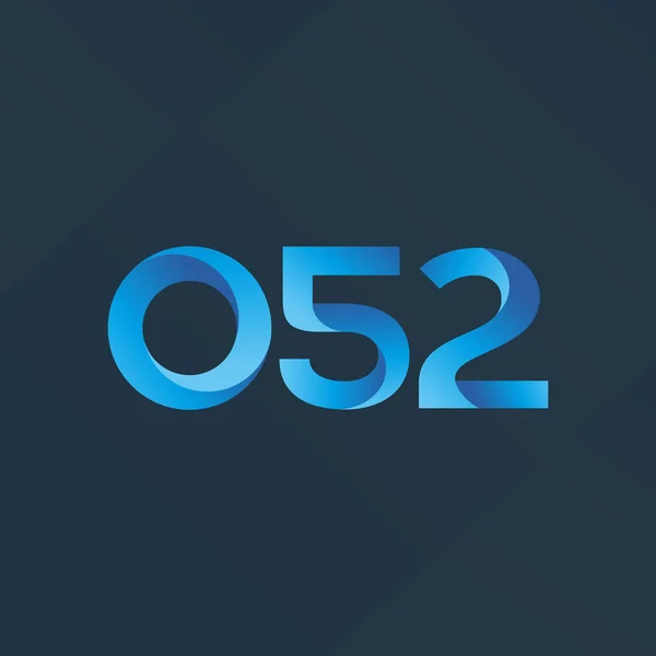 Gezamenlijke brief en nummer logo O52 — Stockvector