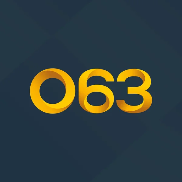 Спільний лист і номерний логотип O63 — стоковий вектор