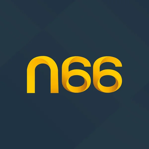 Wspólnym pismem i numer logo N66 — Wektor stockowy