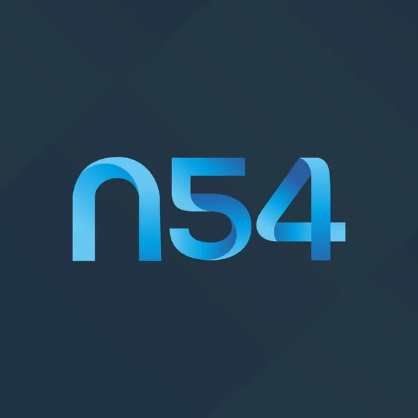 Logotipo común de la carta y el número N54 — Vector de stock