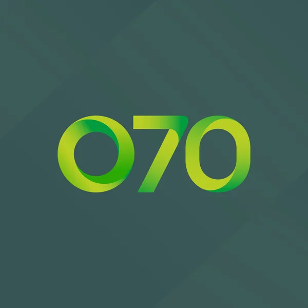 Společný dopis a číslo logo O70 — Stockový vektor