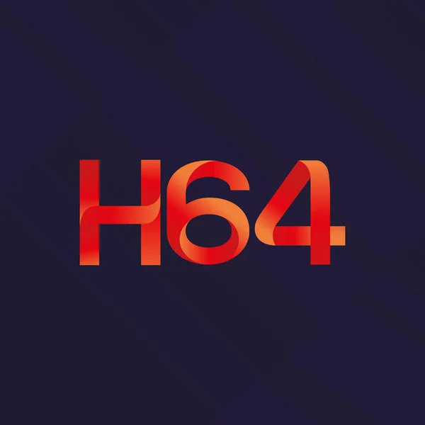 Совместное письмо и логотип номера H64 — стоковый вектор