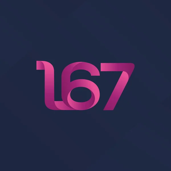 Gemensamt brev och antal logotyp L67 — Stock vektor