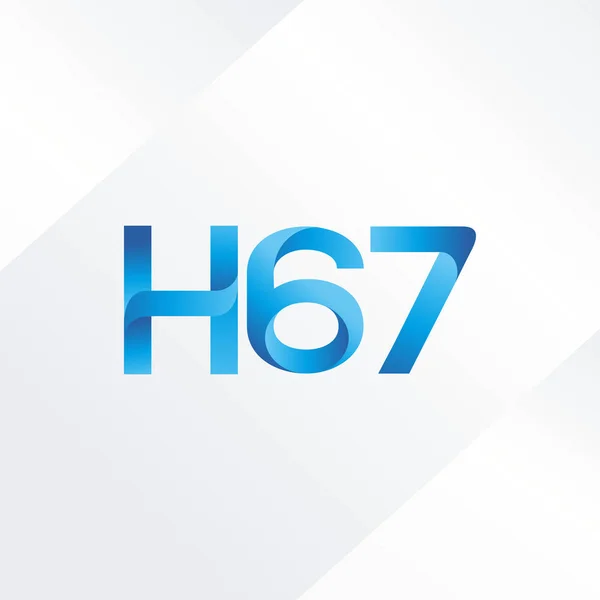 Lettre commune et logo numérique H67 — Image vectorielle