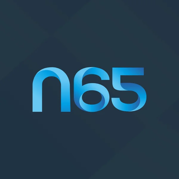 Společný dopis a číslo logo N65 — Stockový vektor