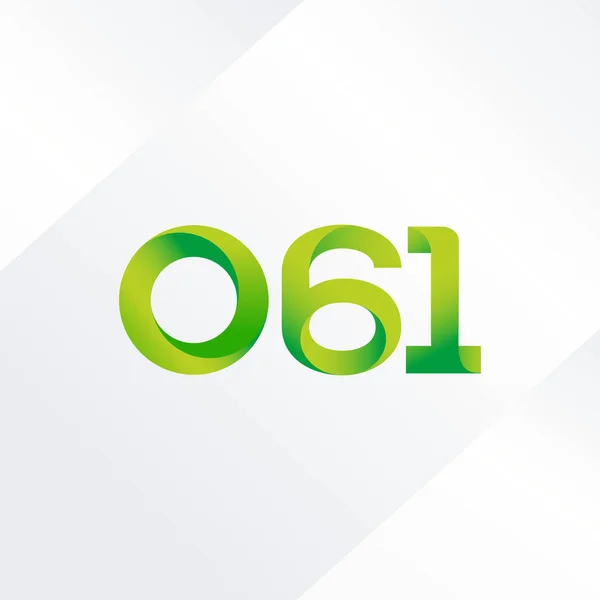 Gezamenlijke brief en nummer logo O61 — Stockvector