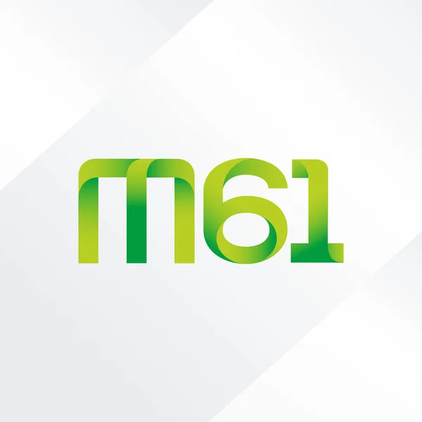 Společný dopis a číslo logo M61 — Stockový vektor