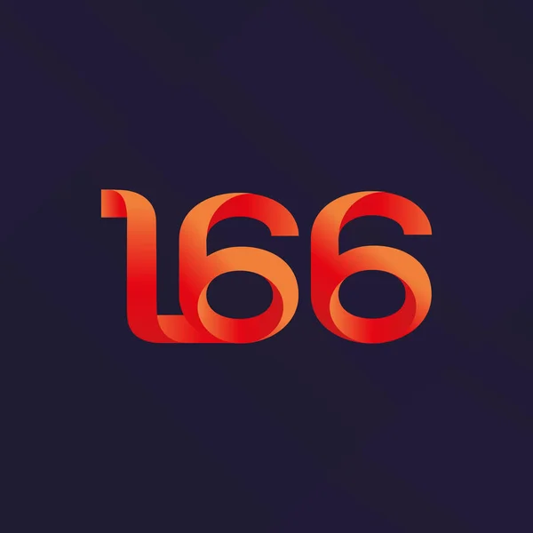 Gemensamt brev och antal logotyp L66 — Stock vektor