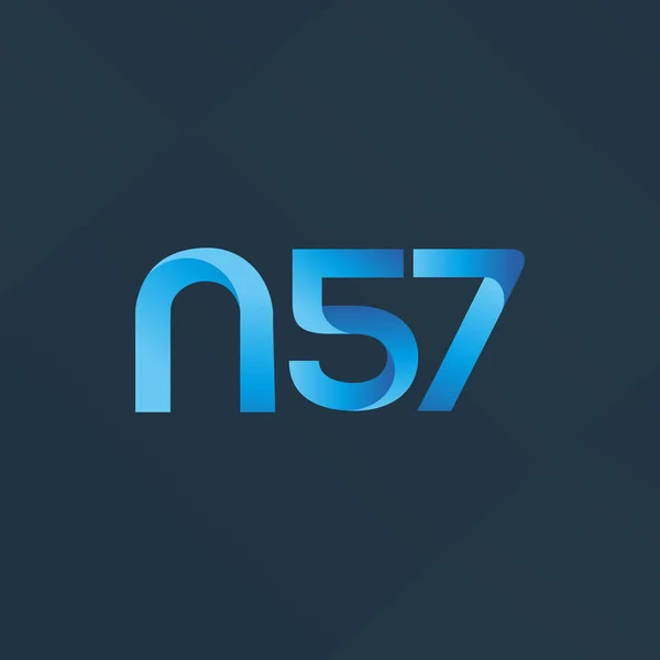 Společný dopis a číslo logo N57 — Stockový vektor