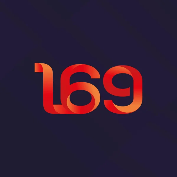 Gemensamt brev och antal logotyp L69 — Stock vektor