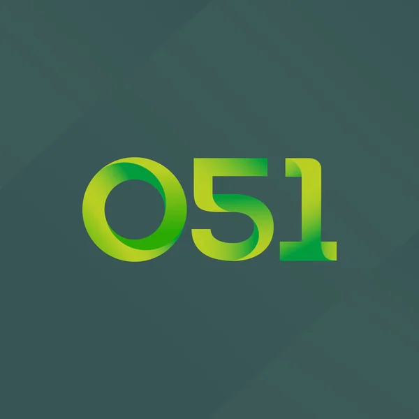 문자 및 숫자 로고 O51 — 스톡 벡터