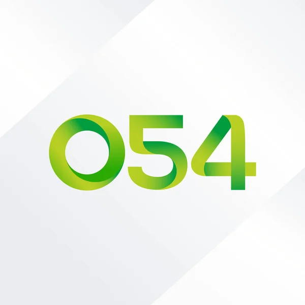 Logotipo de carta e número comum O54 —  Vetores de Stock