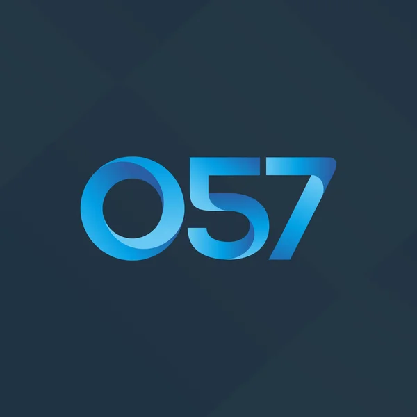Logotipo de carta e número comum O57 —  Vetores de Stock