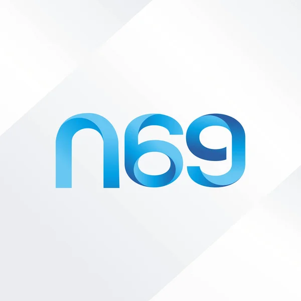 Společný dopis a číslo logo N69 — Stockový vektor