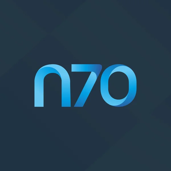 Logotipo de la carta común y número N70 — Vector de stock