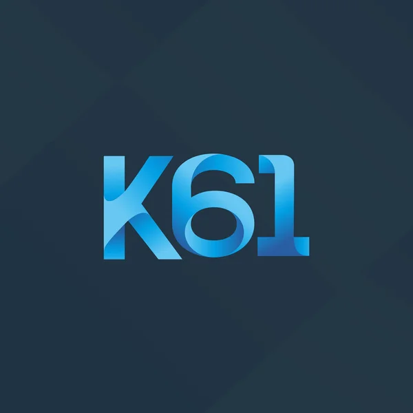 Společný dopis a číslo logo K61 — Stockový vektor