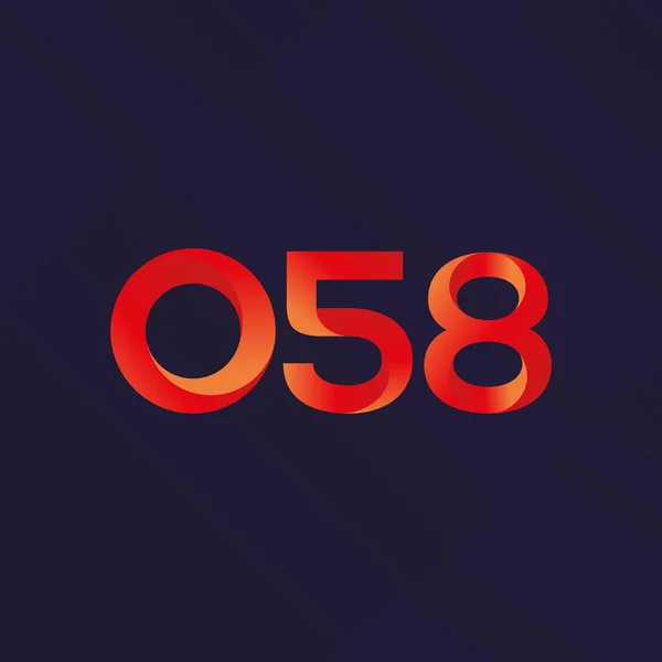 Logotipo de carta e número comum O58 —  Vetores de Stock