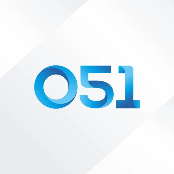 Logotipo de carta e número comum O51 —  Vetores de Stock