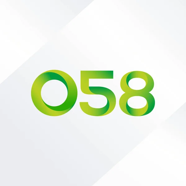 Logotipo de carta e número comum O58 —  Vetores de Stock
