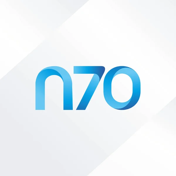 Logotipo de la carta común y número N70 — Vector de stock