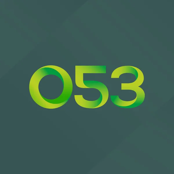 Logotipo de carta e número comum O53 —  Vetores de Stock