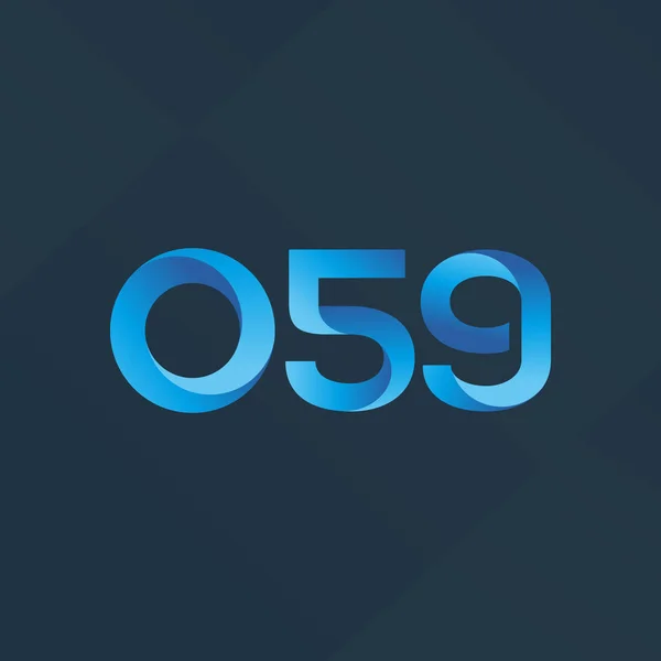 Logotipo da carta comum e do número O59 —  Vetores de Stock