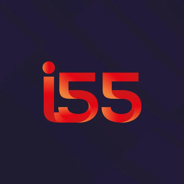 Logotipo común de la carta y el número I55 — Vector de stock
