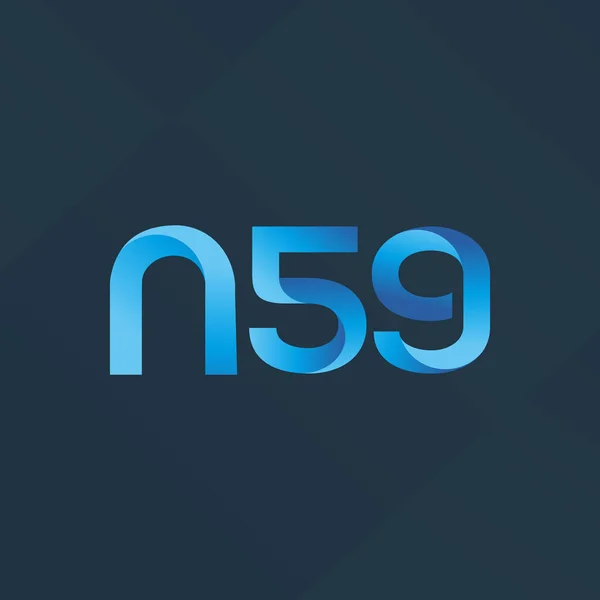 Společný dopis a číslo logo N59 — Stockový vektor