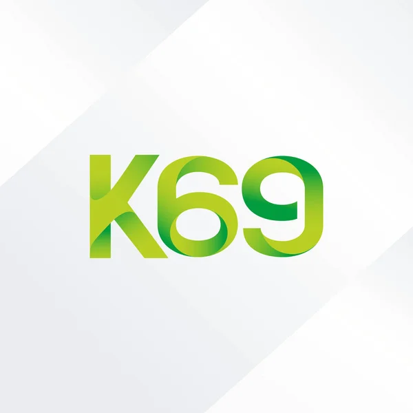 Совместное письмо и логотип номера K69 — стоковый вектор