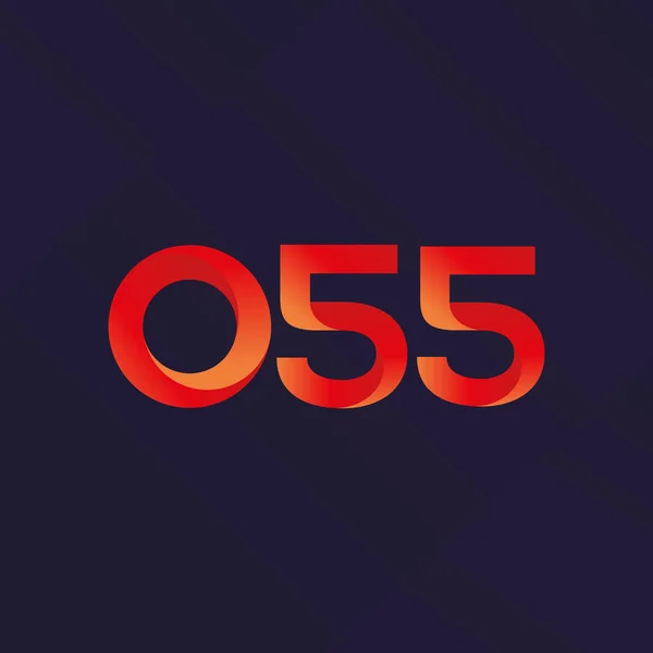 共同書簡と番号ロゴ O55 — ストックベクタ