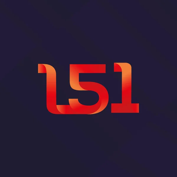 Logotipo común de la carta y del número L51 — Vector de stock